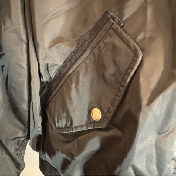 ZARA Sz M Reversible Hooded Jacket Shiny Side and Fuzzy Side Multiple Pockets - Picture 4 of 8